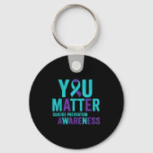 You Suicide Prevention Awareness Ribbon  Sleutelhanger (Voorkant)