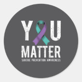 You Suicide Prevention Awareness  Ronde Sticker (Voorkant)