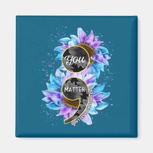 You Suicide Prevention Awareness Semicolon Sunflow Magneet (Voorkant)