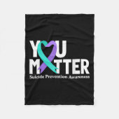 You Suicide Prevention Awareness Teal &amp; Purple Fleece Deken (Voorkant)