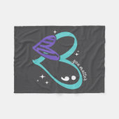 You Suicide Prevention Awareness Teal &amp; Purple Fleece Deken (Voorkant (Horizontaal))
