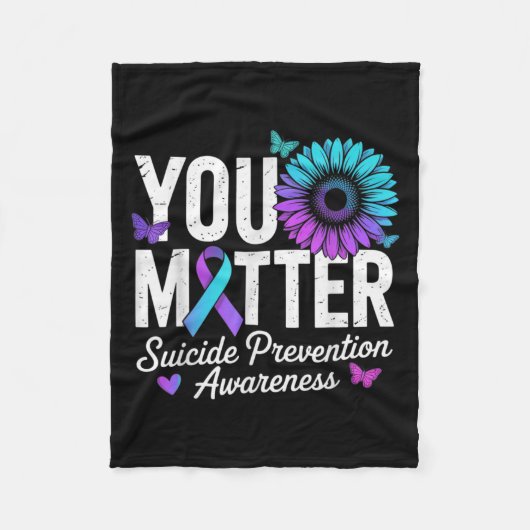 You Suicide Prevention Awareness Teal &amp; Purple Fleece Deken (Voorkant)