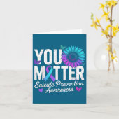 You Suicide Prevention Awareness Teal &amp; Purple Kaart (Gele Bloem)