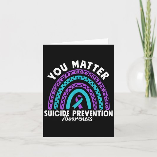 You Suicide Prevention Awareness Teal &amp; Purple Kaart (Voorkant)