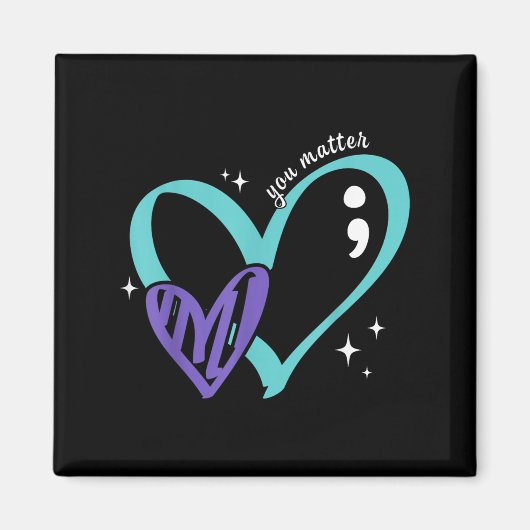 You Suicide Prevention Awareness Teal &amp; Purple Magneet (Voorkant)