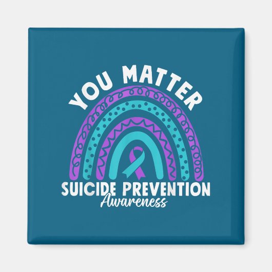 You Suicide Prevention Awareness Teal &amp; Purple Magneet (Voorkant)