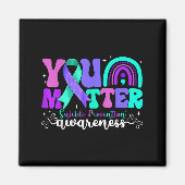 You Suicide Prevention Awareness Teal &amp; Purple Magneet (Voorkant)