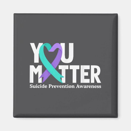 You Suicide Prevention Awareness Teal &amp; Purple Magneet (Voorkant)