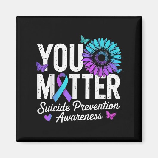 You Suicide Prevention Awareness Teal &amp; Purple Magneet (Voorkant)
