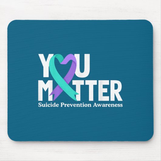 You Suicide Prevention Awareness Teal &amp; Purple Muismat (Voorkant)