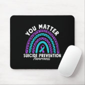You Suicide Prevention Awareness Teal &amp; Purple Muismat (Met muis)