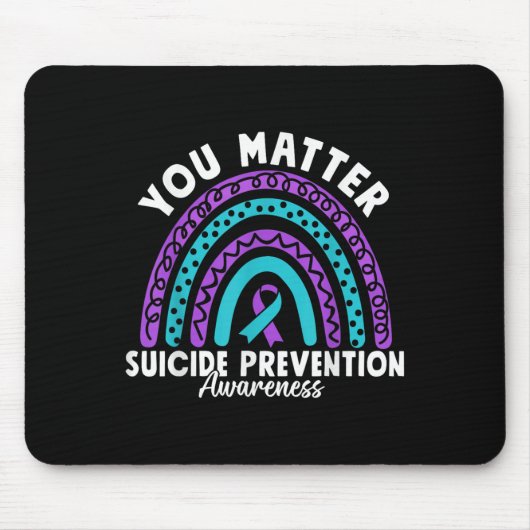 You Suicide Prevention Awareness Teal &amp; Purple Muismat (Voorkant)