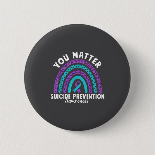 You Suicide Prevention Awareness Teal & Purple Ronde Button 5,7 Cm (Voorkant)