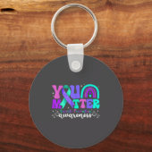 You Suicide Prevention Awareness Teal &amp; Purple Sleutelhanger (Voorkant)