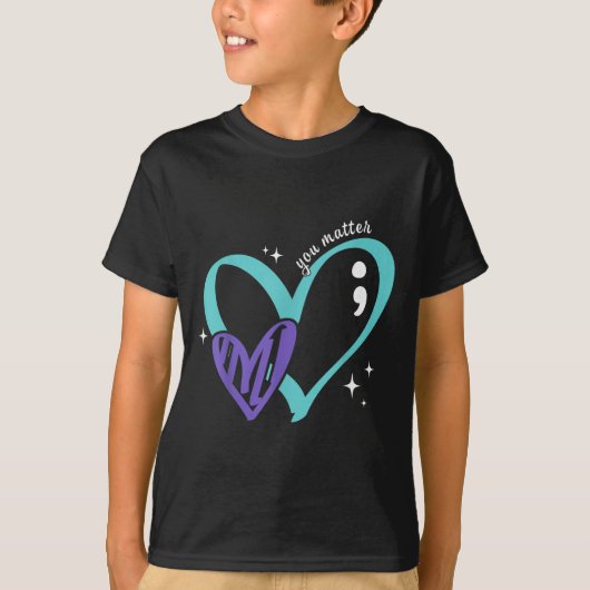 You Suicide Prevention Awareness Teal &amp; Purple T-shirt (Voorkant)