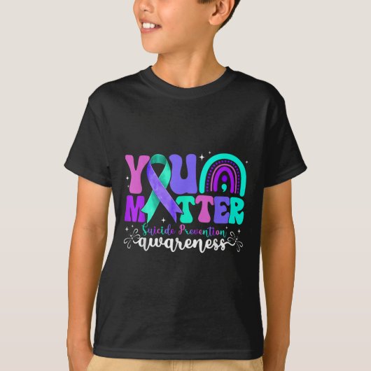 You Suicide Prevention Awareness Teal &amp; Purple T-shirt (Voorkant)