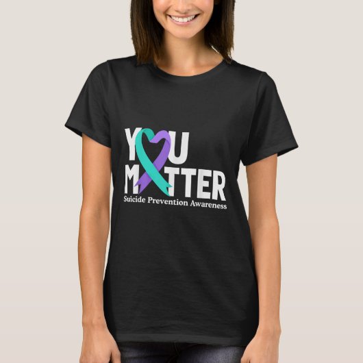 You Suicide Prevention Awareness Teal &amp; Purple T-shirt (Voorkant)