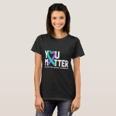 You Suicide Prevention Awareness Teal &amp; Purple T-shirt (Voorkant volledig)