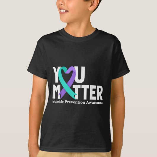 You Suicide Prevention Awareness Teal &amp; Purple T-shirt (Voorkant)