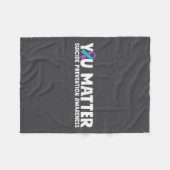 You Suicide Prevention Awareness Teal Purple Fleece Deken (Voorkant (Horizontaal))