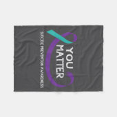 You Suicide Prevention Awareness Teal Purple Hand Fleece Deken (Voorkant (Horizontaal))