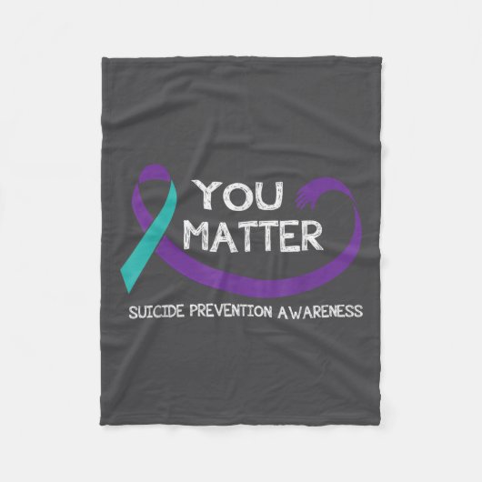 You Suicide Prevention Awareness Teal Purple Hand Fleece Deken (Voorkant)