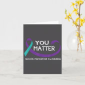 You Suicide Prevention Awareness Teal Purple Hand  Kaart (Gele Bloem)