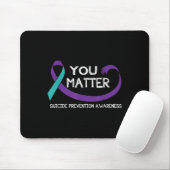 You Suicide Prevention Awareness Teal Purple Hand  Muismat (Met muis)