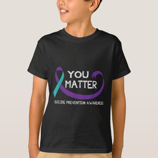 You Suicide Prevention Awareness Teal Purple Hand  T-shirt (Voorkant)