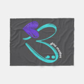 You Suicide Prevention Awareness Teal Purple Heart Fleece Deken (Voorkant (Horizontaal))