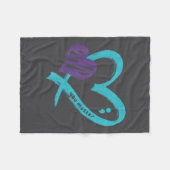You Suicide Prevention Awareness Teal Purple Heart Fleece Deken (Voorkant (Horizontaal))