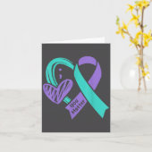 You Suicide Prevention Awareness Teal Purple Heart Kaart (Gele Bloem)