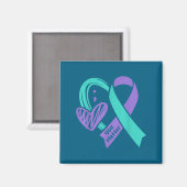 You Suicide Prevention Awareness Teal Purple Heart Magneet (Voorkant / Achterkant)