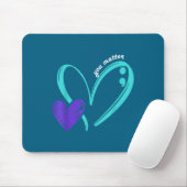 You Suicide Prevention Awareness Teal Purple Heart Muismat (Met muis)