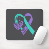You Suicide Prevention Awareness Teal Purple Heart Muismat (Met muis)