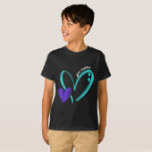 You Suicide Prevention Awareness Teal Purple Heart T-shirt (Voorkant volledig)
