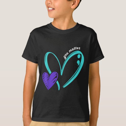 You Suicide Prevention Awareness Teal Purple Heart T-shirt (Voorkant)