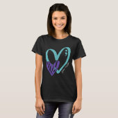 You Suicide Prevention Awareness Teal Purple Heart T-shirt (Voorkant volledig)