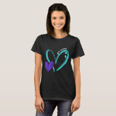 You Suicide Prevention Awareness Teal Purple Heart T-shirt (Voorkant volledig)