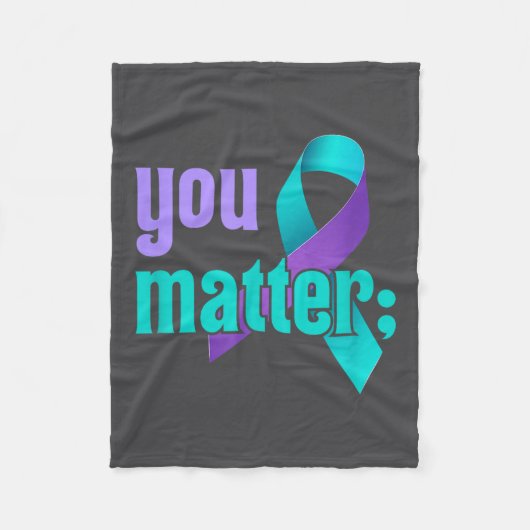 You Suicide Prevention Awareness Teal Purple Rainb Fleece Deken (Voorkant)