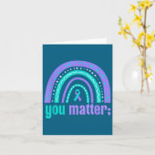 You Suicide Prevention Awareness Teal Purple Rainb Kaart (Gele Bloem)