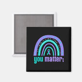 You Suicide Prevention Awareness Teal Purple Rainb Magneet (Voorkant / Achterkant)
