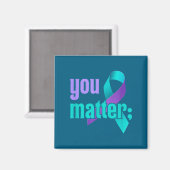 You Suicide Prevention Awareness Teal Purple Rainb Magneet (Voorkant / Achterkant)