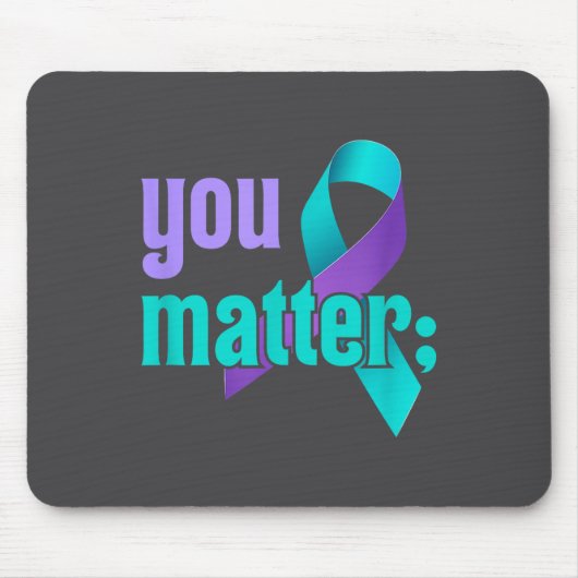 You Suicide Prevention Awareness Teal Purple Rainb Muismat (Voorkant)