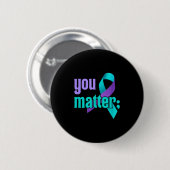 You Suicide Prevention Awareness Teal Purple Rainb Ronde Button 5,7 Cm (Voorkant /achterkant)