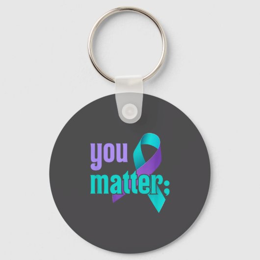 You Suicide Prevention Awareness Teal Purple Rainb Sleutelhanger (Voorkant)