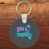You Suicide Prevention Awareness Teal Purple Rainb Sleutelhanger (Voorkant)