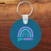 You Suicide Prevention Awareness Teal Purple Rainb Sleutelhanger (Voorkant)