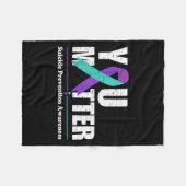 You Suicide Prevention Awareness Teal Purple Ribbo Fleece Deken (Voorkant (Horizontaal))