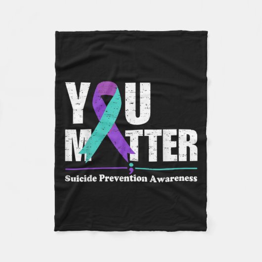 You Suicide Prevention Awareness Teal Purple Ribbo Fleece Deken (Voorkant)